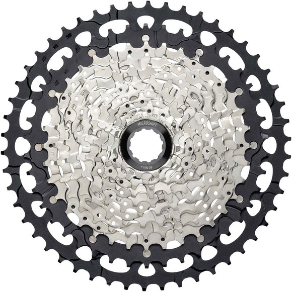 microSHIFT Advent MX G-Series Cassette - 11-Speed 11-50t Aluminum Spider Silver/BLK For HG Driver