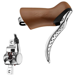 TRP Hylex RS Disc Brake Lever - Left Hand Lever Hydraulic Flat Mount Gum/Silver