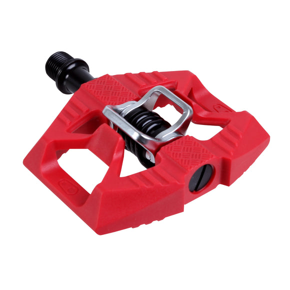 Crankbrothers Double Shot 1 Pedals - Single Side Clipless Platform Composite 9/16" Red