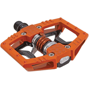 Crankbrothers Double Shot 2 Pedals - Single Side Clipless Platform Aluminum 9/16" Orange