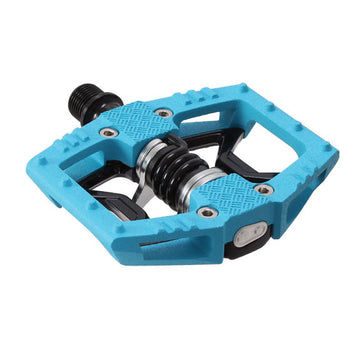 Crankbrothers Double Shot 2 Pedals - Single Side Clipless Platform Aluminum 9/16" Blue/BLK