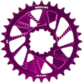Wheels Manufacturing Direct Mount Chainring - 32t SRAM 3-Bolt Direct Mount 3mm Offset Compatible Hyperglide+ Chain Purple