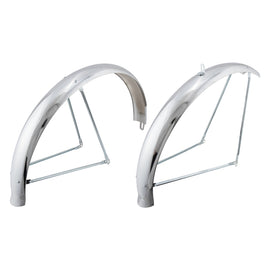 Wald products Flared Chrome Pair Cruiser 26` x 75mm Chrome 64mm / 2.50`