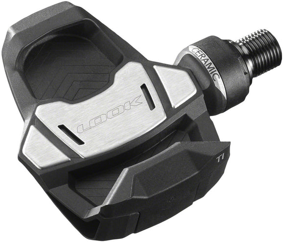 LOOK KEO Blade Carbon Ceramic Ti Pedals - Single Sided Clipless Titanium 9/16" BLK. 53mm QF 12Nm