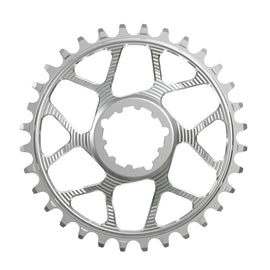 Works Components Round Chainring SRAM 3-Bolt40T 6mm Offset Silver