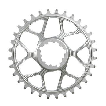 Works Components Round Chainring SRAM 3-Bolt40T 6mm Offset Silver