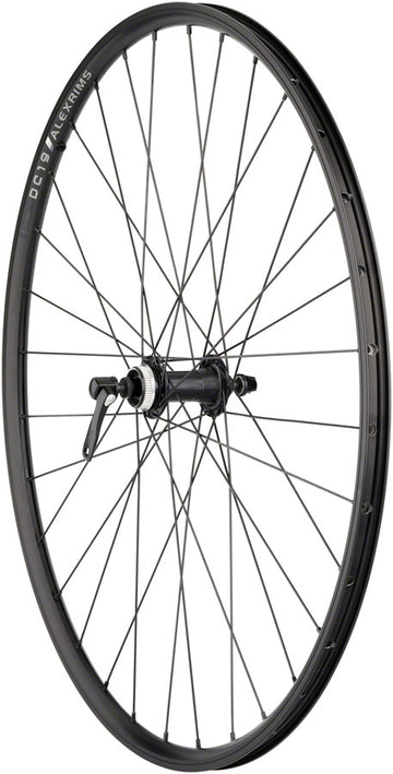 Quality Wheels Value Double Wall Series Rim+Disc Front Wheel - 700 QR x 100mm Center-Lock BLK Clincher 32H