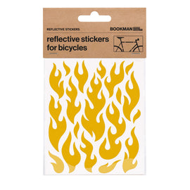 Bookman Visibility Reflective Stickers Flames Yellow
