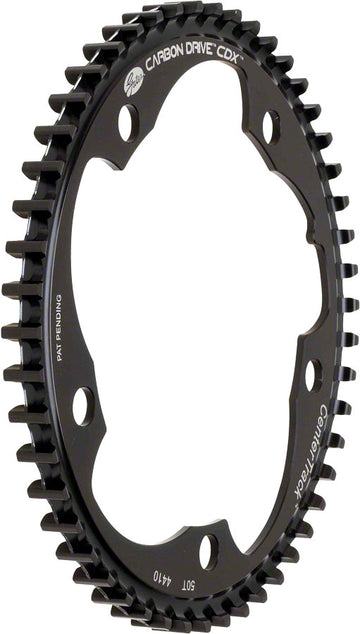 Gates Carbon Drive CDX CenterTrack Fin Line Front Belt Drive Ring - 50t 5-Bolt130mm BCD Fin Tooth BLK
