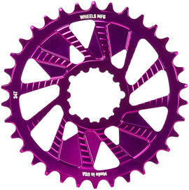 Wheels Manufacturing Direct Mount Chainring - 34t SRAM 3-Bolt Direct Mount 3mm Offset Compatible Hyperglide+ Chain Purple