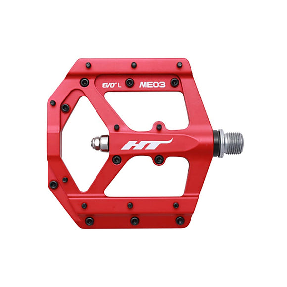 HT Components ME03 EVO+ Platform Pedals Body: Aluminum Spindle: Cr-Mo 9/16'' Red Pair