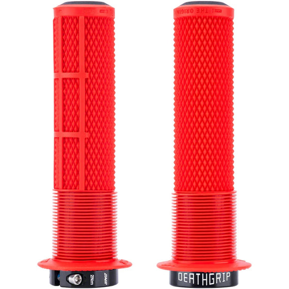 DMR DeathGrip 2 Flanged Grips - Thin Lock-On Red