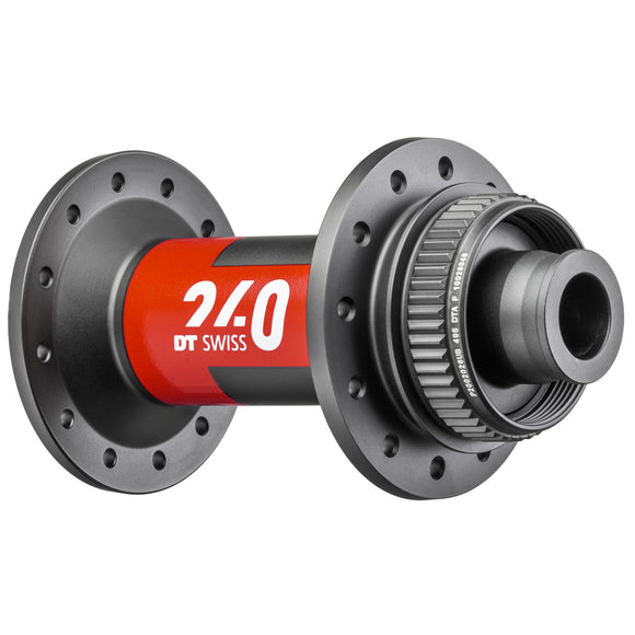 DT Swiss 240 Front Hub - 12 x 100mm Center-Lock Black/Red 24H