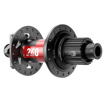 DT Swiss 240 DEG Rear Hub - 12 x 148mm 6-Bolt Micro Spline BLK/Red 28H 90pt