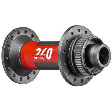 DT Swiss 240 Front Hub - 15 x 110mm Center-Lock Black/Red 28H