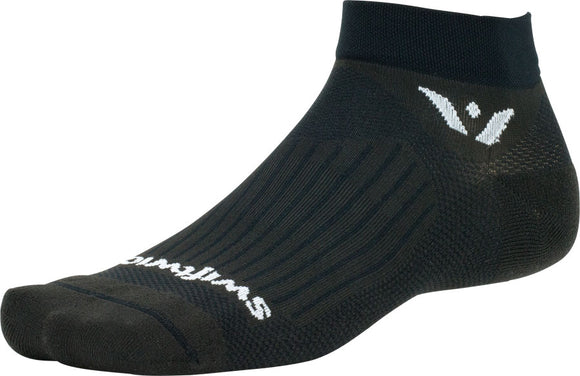 Swiftwick Aspire Ankle Socks - 1" Black Medium