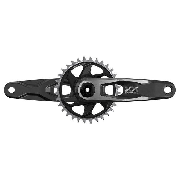 SRAM XX Downhill T-Type Crankset - 165mm 7-Speed 34t 6mm Offset Chainring Direct Mount 56.5mm Chainline DUB DH Spindle BLK