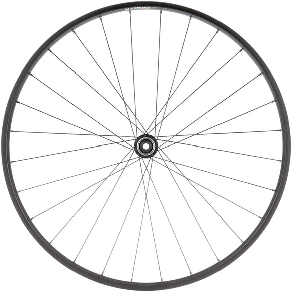 Quality Wheels Value Double Wall Series Disc Front Wheel - 700 12 x 100mm Center-Lock BLK 28H