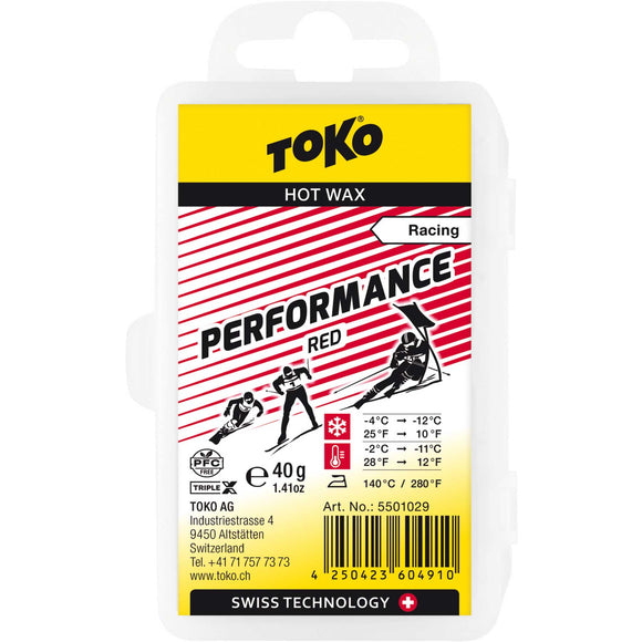 Toko Base Paraffin Ski Wax Performance Red 40g