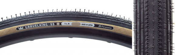 Panaracer GravelKing SS R Tire - 700 x 45 Tubeless Folding Black/Amber