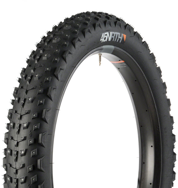 45NRTH Dillinger 4 Tire - 26 x 4 Tubeless Folding BLK 60tpi 240 Carbide Steel Studs