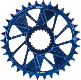 Wheels Manufacturing Direct Mount Chainring - 34t Shimano Direct Mount 1.5mm Inboard Offset HG+ Chain Compatible Blue