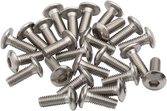 BikeFit Cleat Screws 25-Pack 12mm Universal / Look / Shimano Compatible 4mm Hex M5 X 0.8