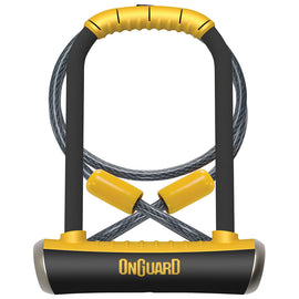 OnGuard PitBull Series U-Lock - 4.5 x 9" Keyed BLK/YLW Includes cable bracket