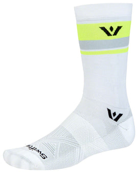 SwiftWick Aspire Crew Socks - White/Hi-Viz Large