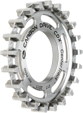 Gates Carbon Drive CDX CenterTrack Thread-On Fixie Rear Sprocket - 21t Compatible ISO Fixed Cog Threading Silver