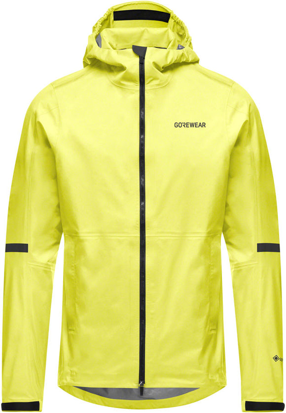 Gorewear Lupra Gore-Tex 2.0 Hooded Jacket - Black/Neon Yellow Men's Large