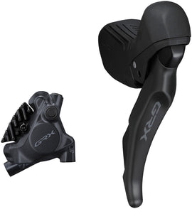 Shimano GRX ST-RX610 Shift/Brake Lever BR-RX410 Hyd Disc Brake Caliper - Right/Rear 12-Spd Flat Mnt Caliper For 25mm Mount BLK