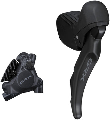 Shimano GRX ST-RX610 Shift/Brake Lever BR-RX410 Hyd Disc Brake Caliper - Right/Rear 12-Spd Flat Mnt Caliper For 25mm Mount BLK