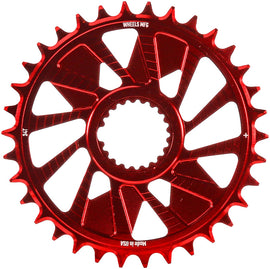 Wheels Manufacturing Direct Mount Chainring - 34t Shimano Direct Mount 1.5mm Outboard Offset HG+ Chain Compatible Red