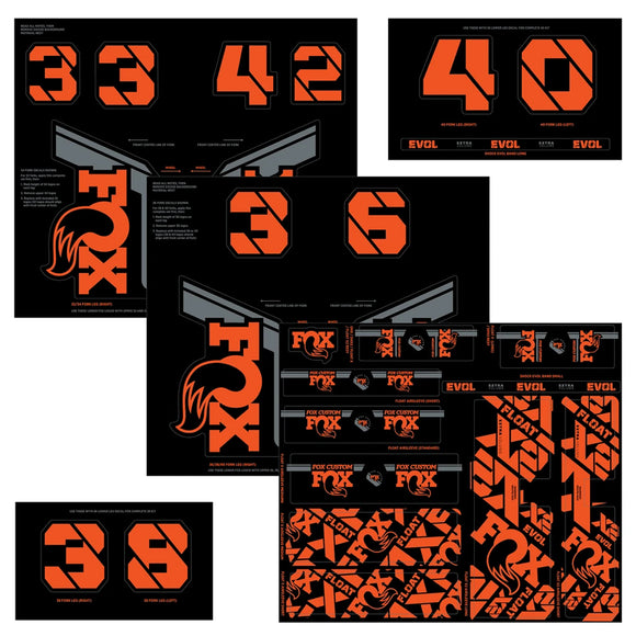 FOX Fork and Shock Decal Kit - Factory Orange