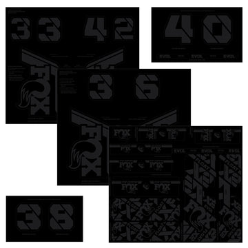 FOX Fork and Shock Decal Kit - Stealth Black