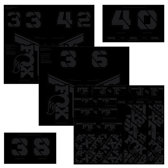 FOX Fork and Shock Decal Kit - Stealth Black
