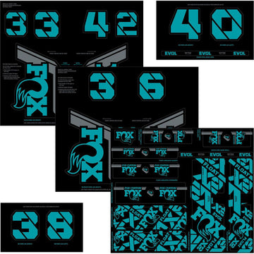 FOX Fork and Shock Decal Kit - Turquoise