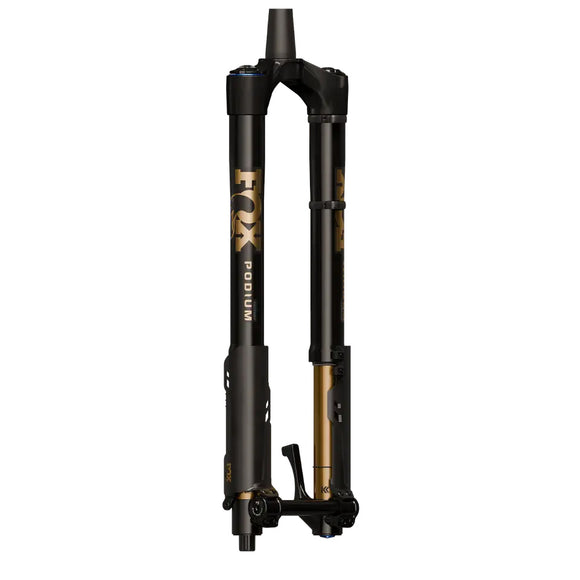 FOX Factory Podium Inverted Suspension Fork - 29" 170 mm 20TA x 110 mm 44mm Offset GRIP X2 68HT Crown BLK/Podium Gold