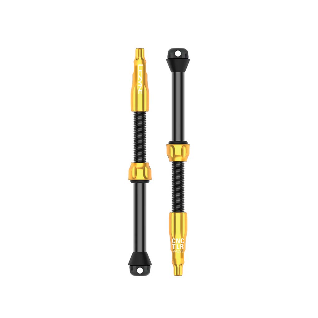 Lezyne CNC TLR Tubeless Valve Pro 60mm Gold Pair