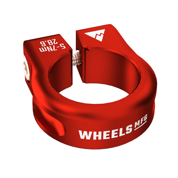 Wheels Mfg Bolt-On Seatpost Collar 28.6mm Red