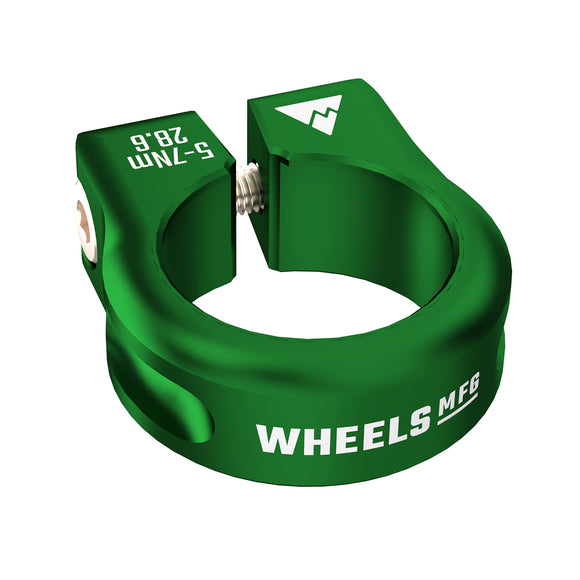 Wheels Mfg Bolt-On Seatpost Collar 28.6mm Green