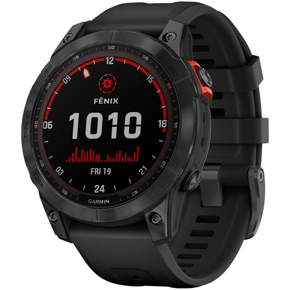 Garmin fenix 7 Solar GPS Smartwatch - 47mm Slate Gray Case Black Band
